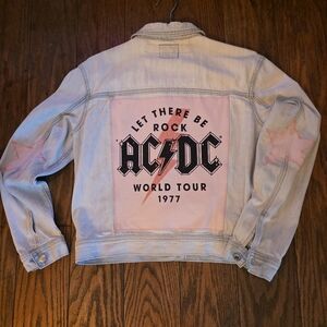 Upcycled Vintage AC/DC World Tour 1977 Denim Jacket